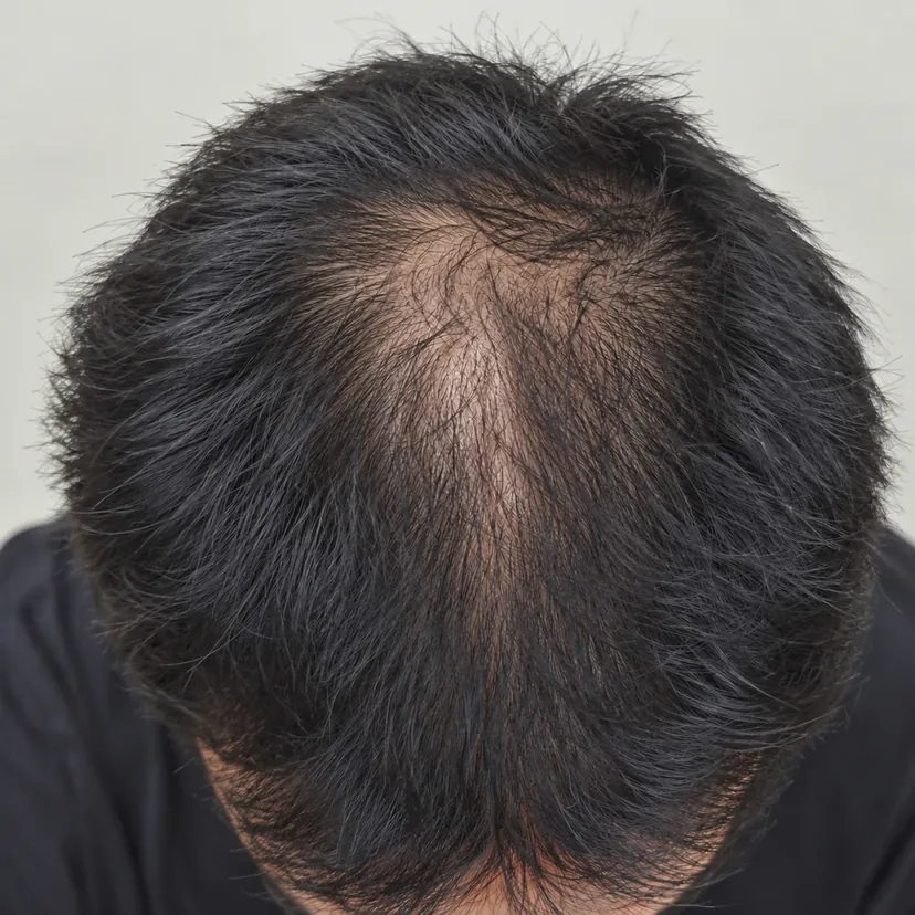 Atas kepala sama selepas 28 hari, kurang rambut gugur