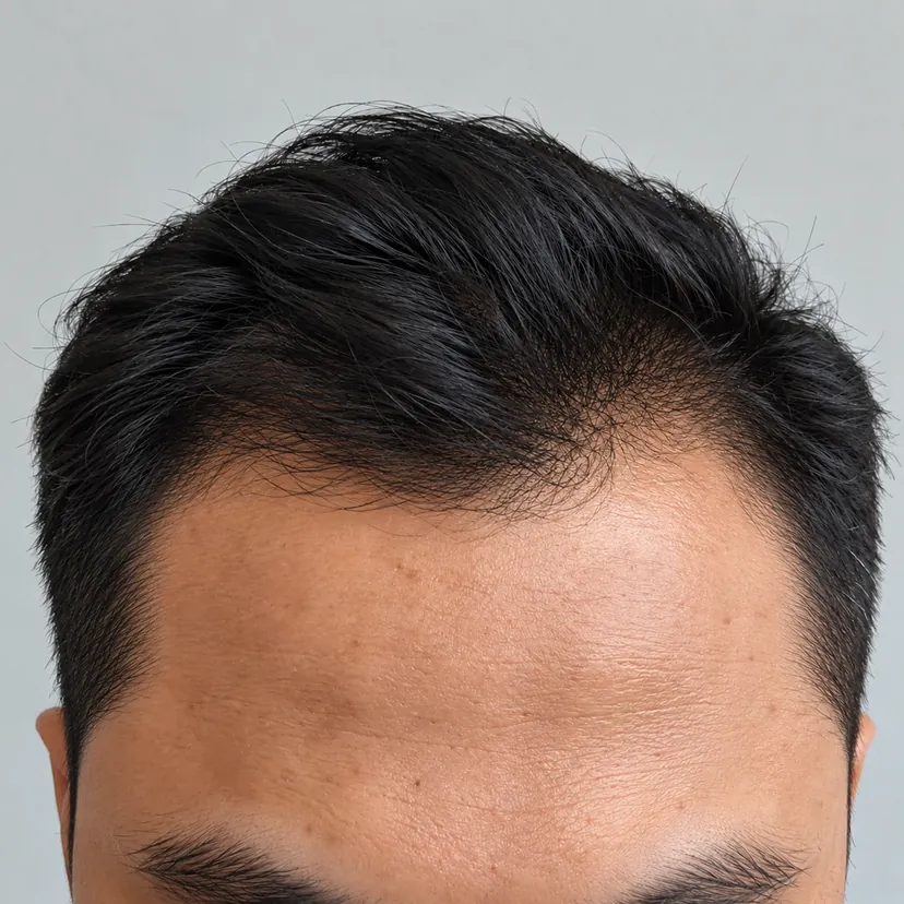 Atas kepala sama, rambut lebih padat